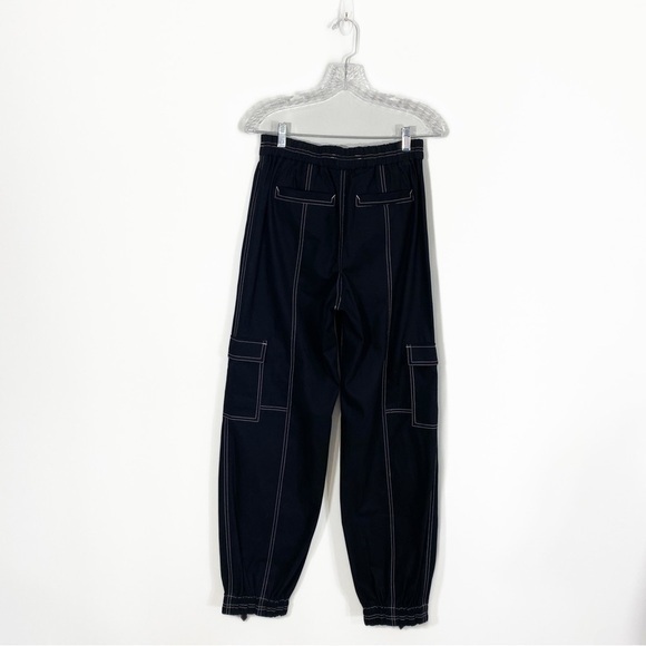 Burberry US 6 Maddie Zip Up Cargo Pants Black Contrast Stitch Zippers - Picture 9 of 16